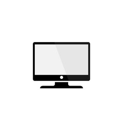 Vector computer monitor icon design. Flat PC screen symbol