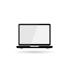 Vector computer monitor icon design. Flat PC screen symbol