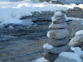 Stones on the snow