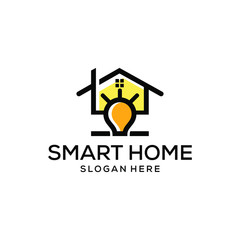 Smart Home/house bulb logo design vector icon graphic download