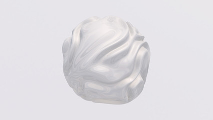 White glass sphere. Abstract illustration, 3d rendering.
