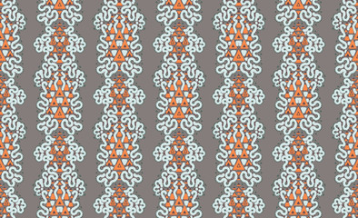 lace pattern with orange triangles. vector illustration