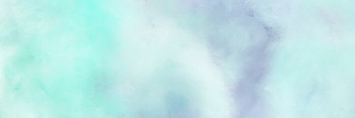 painted aged horizontal design background  with powder blue, pale turquoise and light cyan color