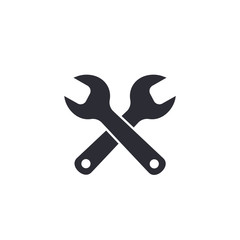 Crossed wrenches icon, Vector isolated flat design service symbol
