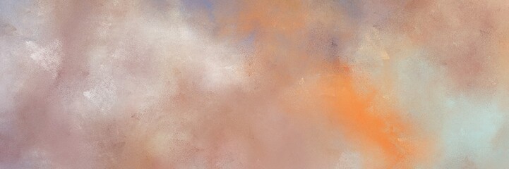 Fototapeta premium vintage painted art aged horizontal background banner with tan, light gray and coral color