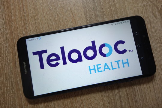 KONSKIE, POLAND - December 01, 2018: Teladoc Health logo displayed on smartphone