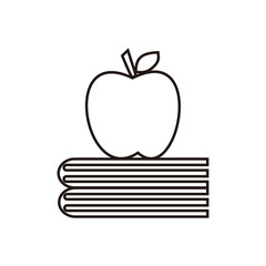 apple and book icon vector illustration sign