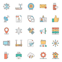 Network Devices Flat Icons Pack 