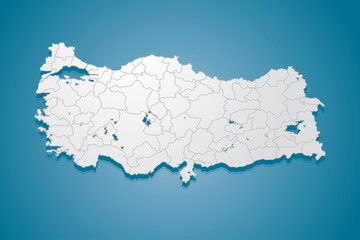 Turkey country map flat background vector template