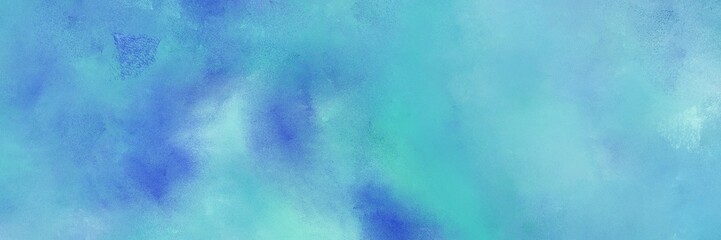 abstract vintage horizontal header background  with medium turquoise, sky blue and steel blue color