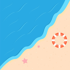 This is beach illustration. Cute summer background. 