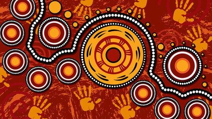 Aboriginal dot art vector background