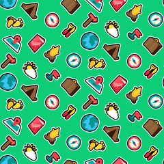 Camping seamless color vector pattern
