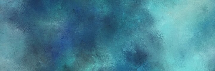 painted retro horizontal background design with teal blue, sky blue and cadet blue color