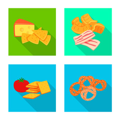 Vector illustration of taste and seasonin logo. Set of taste and organic stock vector illustration.
