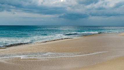 Seascape in Bali. Sea, beach, sky. Beach vacation