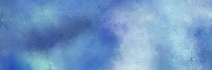 painted antique horizontal banner with cadet blue, steel blue and powder blue color