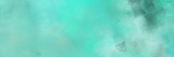 vintage painted art antique horizontal background with medium aqua marine, powder blue and dark slate gray color