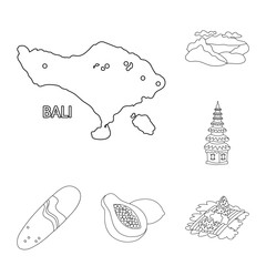 Vector illustration of balinese and caribbean symbol. Collection of balinese and geography stock vector illustration.
