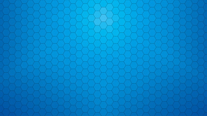 Deep blue hexagonal clear background for business presentation. HD 16x9 vector pattern. - 327604101