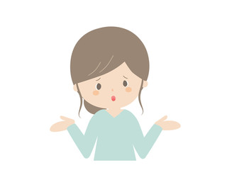 Young woman saying not to know