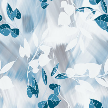 Leaves seamless pattern. Hand painted background. © max craft