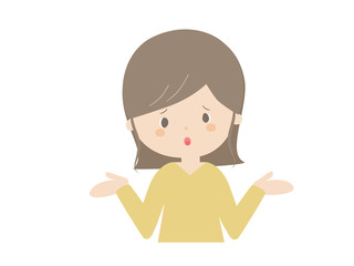 Young woman saying not to know