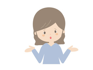 Young woman saying not to know