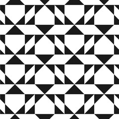 Vector creative seamless geometric pattern. Textile striped black and white texture. Abstract monochrome fabric background