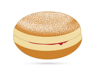 Faschings Krapfen mit Puderzucker und Marmelade