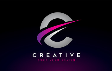 Creative B Letter Logo Design with Swoosh Icon Vector.