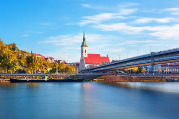Bratislava old town and cathedral over Danube river, Slovakia