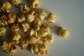 popcorn on white background