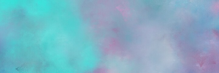 abstract grunge horizontal design with medium aqua marine, light pastel purple and medium turquoise color