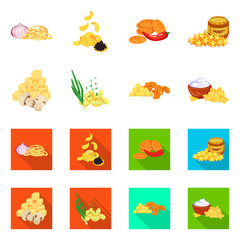 Isolated object of taste and seasonin symbol. Set of taste and organic stock symbol for web.