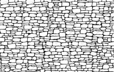 Dry stone wall masonry seamless texture map - 327606776