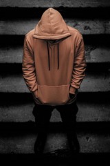 man on black background