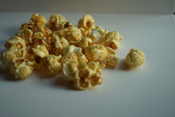 popcorn on white background
