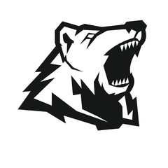 Bear mascot logo silhouette version. Bear in sport style, mascot logo illustration design vector