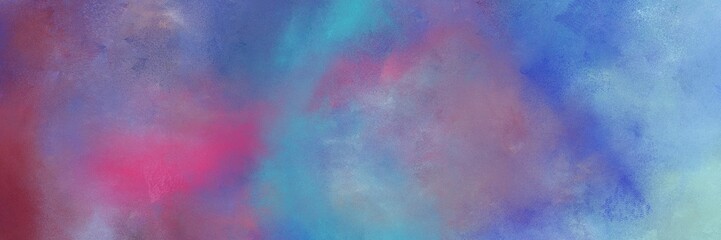abstract aged horizontal background texture with light slate gray, sky blue and mulberry  color