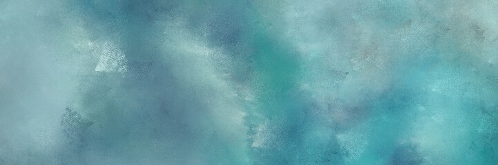 abstract vintage horizontal background header with cadet blue, light blue and teal blue color