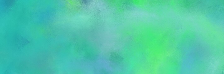 painted grunge horizontal background header with medium aqua marine, light sea green and sky blue color