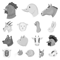 Vector design of countryside and homestead symbol. Set of countryside and breeding stock vector illustration.