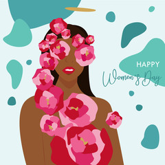 International Women's Day, Illustration of Happy Womens greeting background