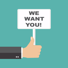 we want you banner - stock vector