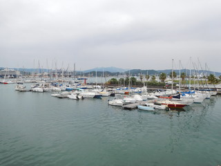 Fototapeta na wymiar View over port in La Spezia, Italy