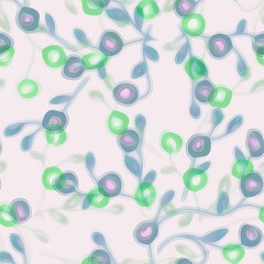 Seamless pattern of berries branch. Watercolor background.