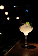 Beautiful cocktail in a glass with a blurred background