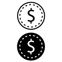 Money icon vector. Coin illustration symbol. cash sign. buy logo.