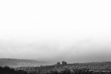 Fototapeta na wymiar fog over the city
